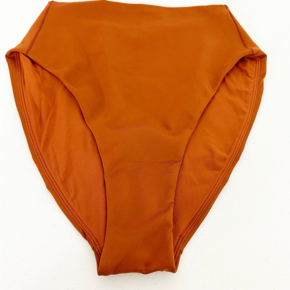 Left On Friday Women's M Hi Hi Bottom High Waisted Swim Bottoms in Bronze NEW
